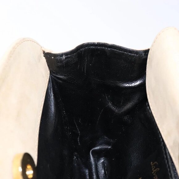 Salvatore Ferragamo Hand Bag Suede Beige Gold Auth 134611 - Picture 11 of 16